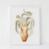 white wood framed velodona octopus illustration print wall art